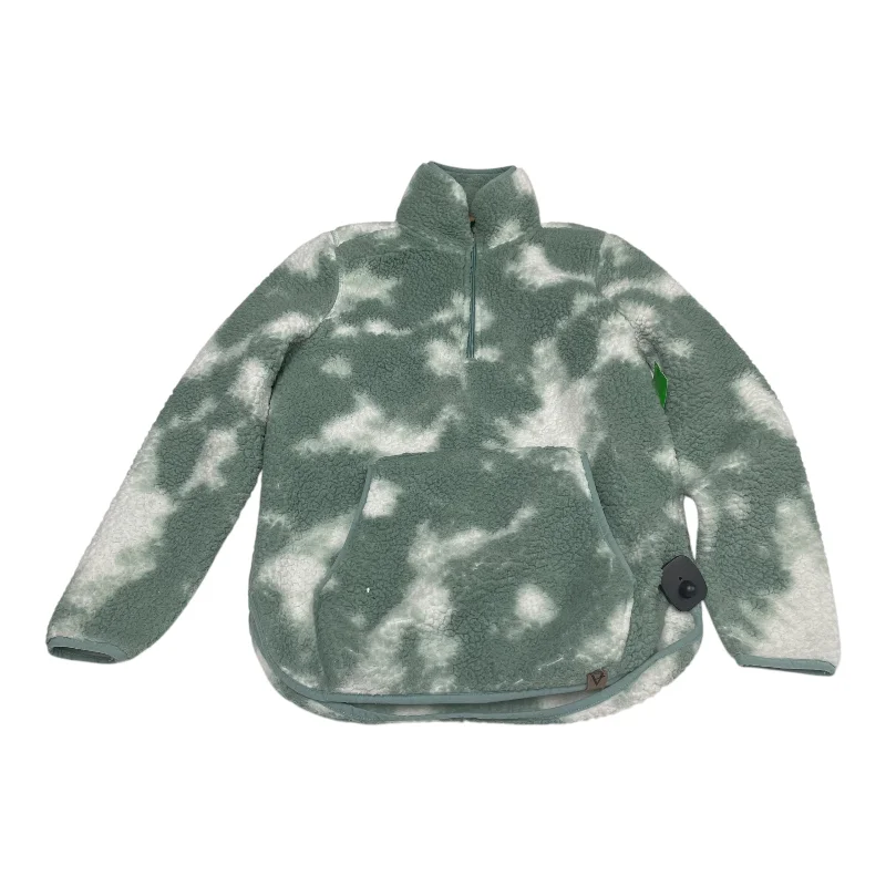 Men's Hoodies with Contrast Fabric PanelsSweatshirt Collar By Liv In Green & White, Size: S Men's Hoodies with Contrast Fabric PanelsSweatshirt Collar By Liv In Green & White, Size: S