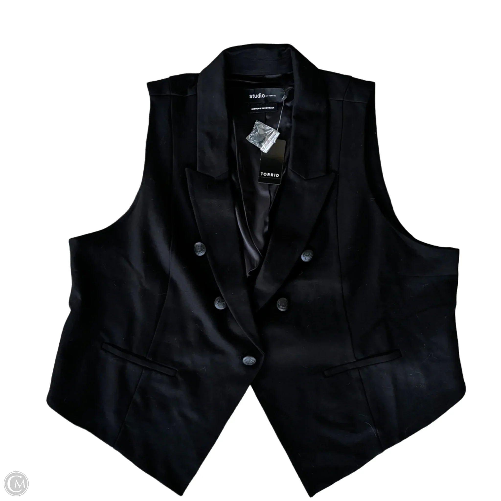 Men's Coats with Multi-Pocket DesignVest Other By Torrid In Black, Size: 4x