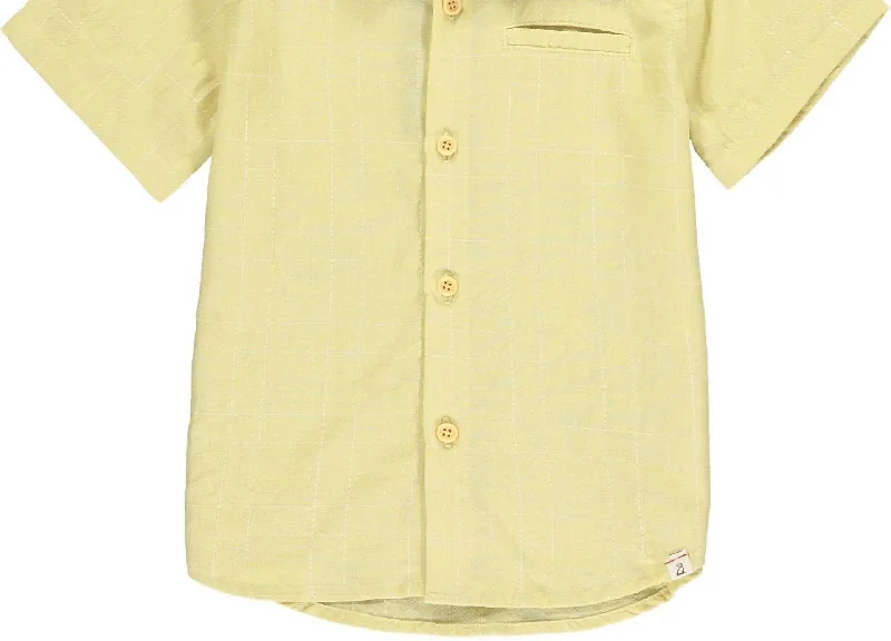 Men's Dressy Button-Down Shirts for Formal OccasionsBoy's Newport Button Down Shirt In Gold Grid Men's Dressy Button-Down Shirts for Formal OccasionsBoy's Newport Button Down Shirt In Gold Grid