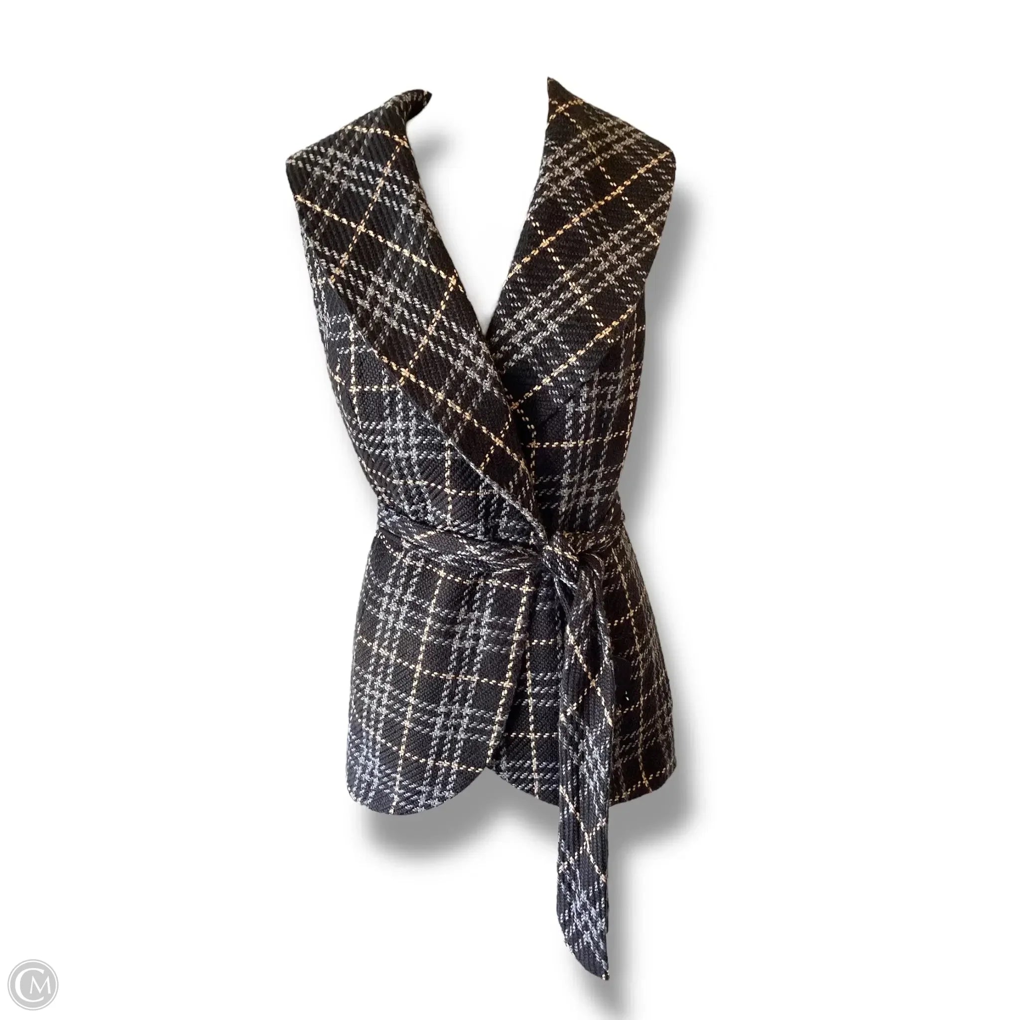 Men's Coats with Patchwork DesignsVest Other By Amber Sun In Plaid Pattern, Size: M