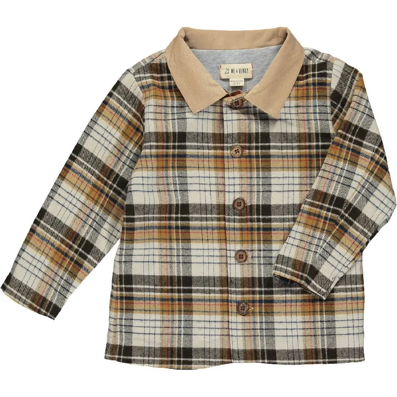 Men's Collared Shirts for Formal OccasionsBoys Shacket Lumberjack Shirt In Brown