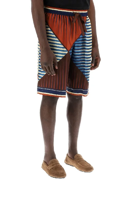 Stylish Men's Chino ShortsDolce & Gabbana Printed Silk Bermuda Shorts Set