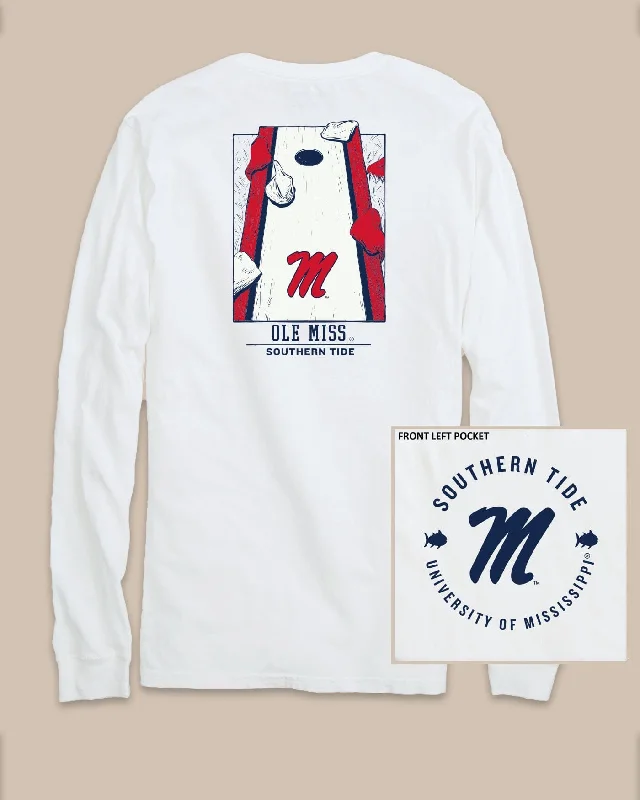 Men's Shirts with Velcro ClosuresOle Miss Rebels Gameday Cornhole Board T-Shirt