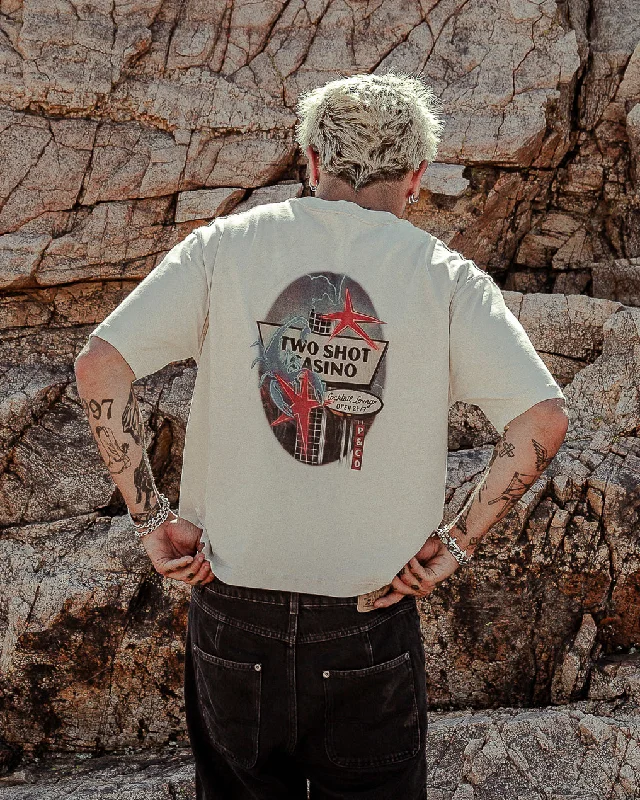Men's Shirts with Mandarin CollarsTwo Shot Casino Boxy T-Shirt - Bone