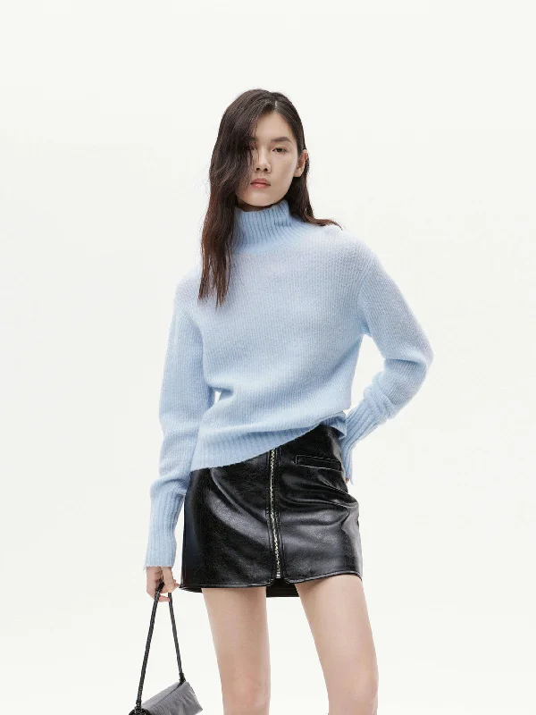Men's Sweaters with High-Neck DesignsLoose Fit Turtleneck Sweater