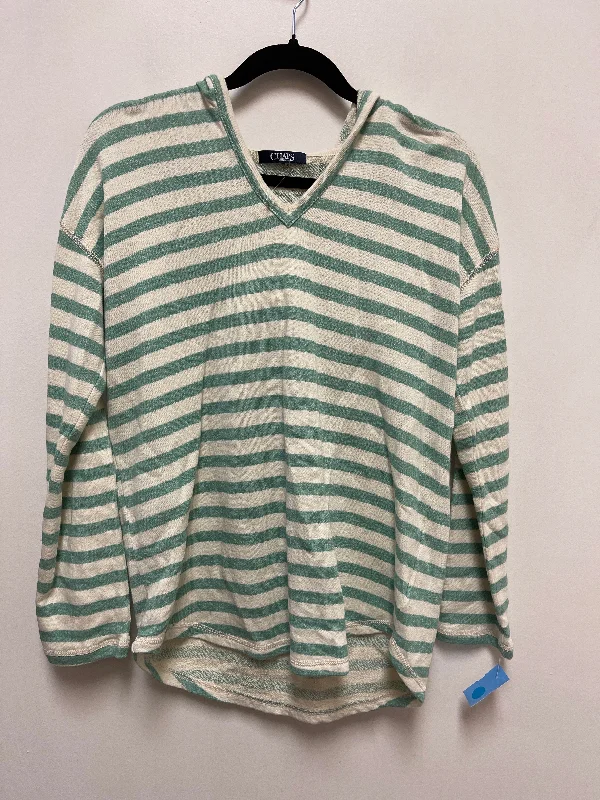 Men's Hoodies for SnowboardingSweatshirt Hoodie By Chaps In Green & White, Size: M