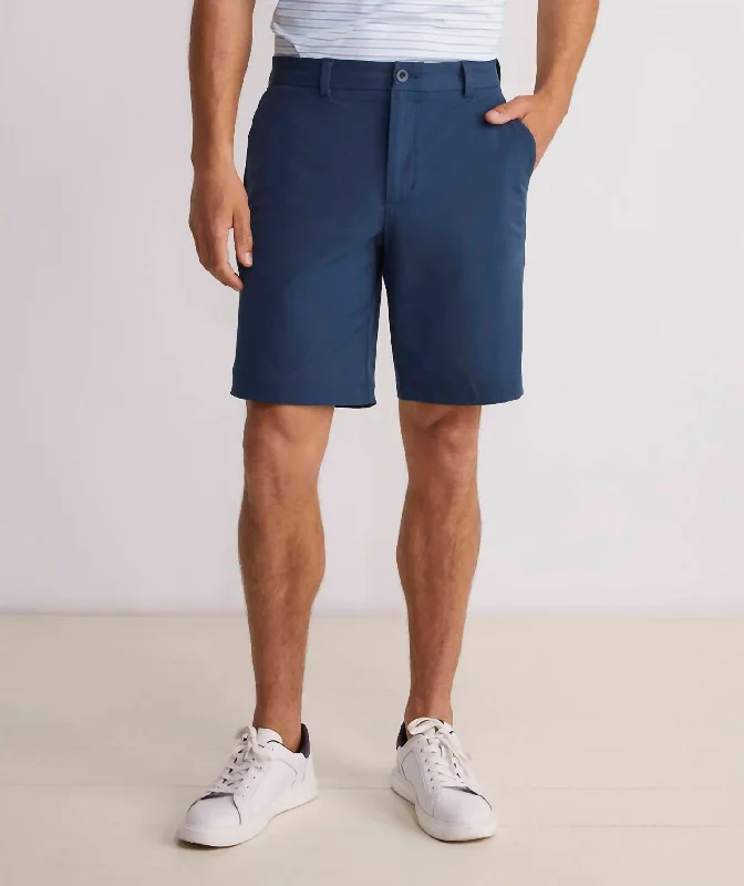 Men's Tailored Dress Shorts for Formal Events9" On The Go Short In Blue Blazer