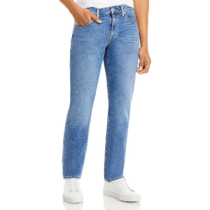 Men's Jeans with EmbroideryThe Brixton Mens Stretch Denim Straight Leg Jeans