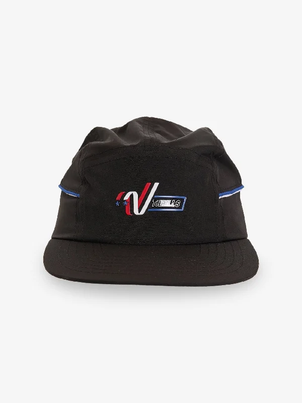 Female Straw HatsRibbon Cutter 5 Panel Cap - Black