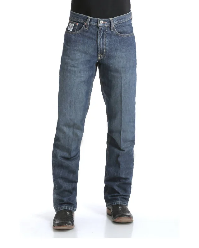 Premium Men's JeansWhite Label Relaxed Straight Leg Jeans In Dark Stone Wash