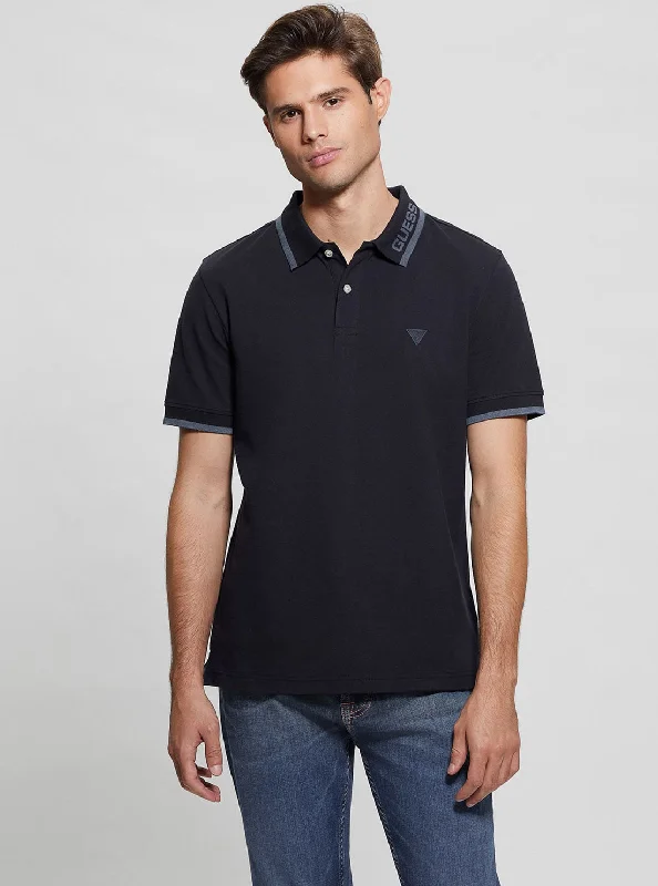 Men's Shirts with Double-Breasted DesignsEco Navy Lyle Short Sleeve Polo T-Shirt