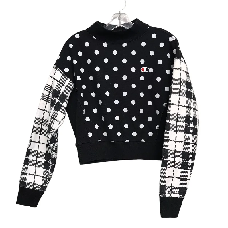 Men's Hoodies with Quick-Dry FabricAthletic Sweatshirt Crewneck By Champion In Black & White, Size:S Men's Hoodies with Quick-Dry FabricAthletic Sweatshirt Crewneck By Champion In Black & White, Size:S