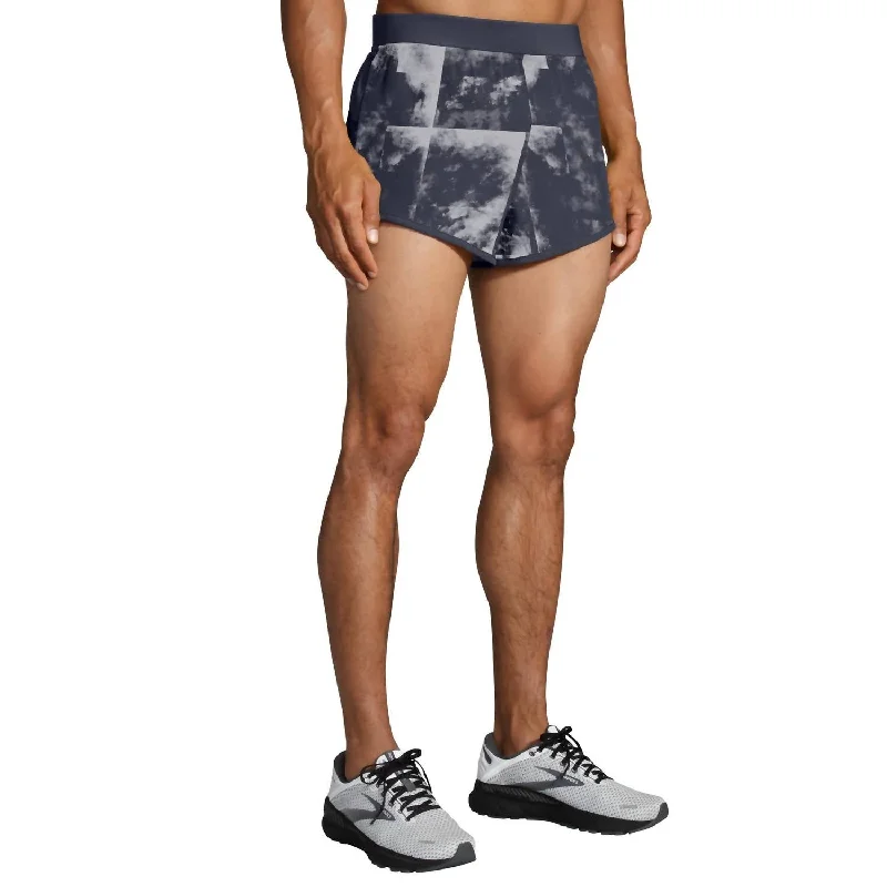 Yoga-Friendly Men's Stretch and Flex ShortsMen's Sherpa 3" Split Short In Concrete Cloud Dye Print
