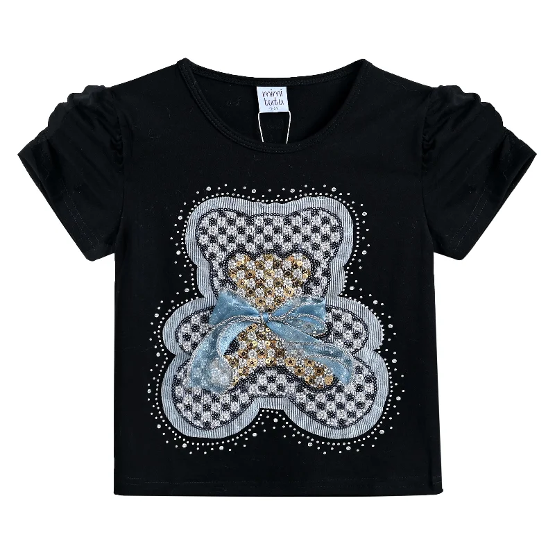 Men's Sweaters for Dressy EventsBlack Bear Applique T-Shirt