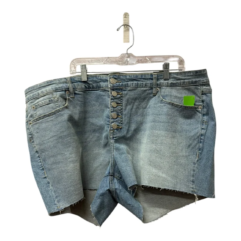 Men's Flexible Yoga and Workout ShortsShorts By Torrid In Blue Denim, Size:22