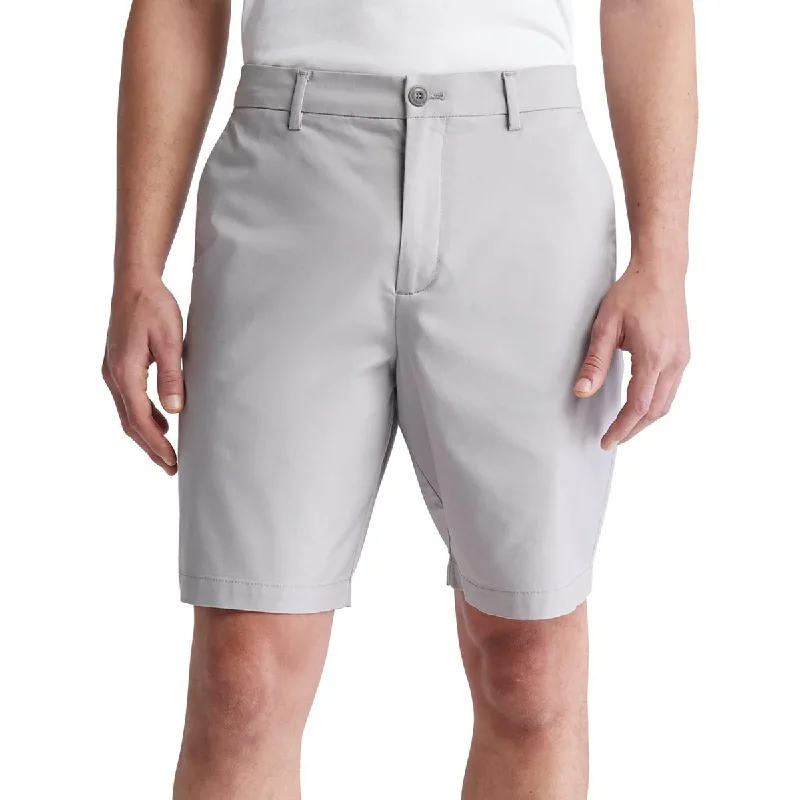 Men's Quick-Drying Swimwear ShortsMens Solid Polyester Chino Shorts