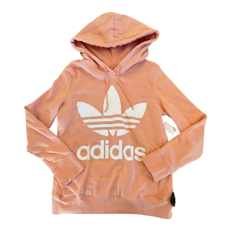 Men's Hoodies with Wind-Resistant FabricAthletic Sweatshirt Hoodie By Adidas In Peach, Size: S Men's Hoodies with Wind-Resistant FabricAthletic Sweatshirt Hoodie By Adidas In Peach, Size: S