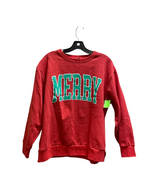 Fashionable Men's Streetwear HoodiesSweatshirt Crewneck By Clothes Mentor In Red, Size: M Fashionable Men's Streetwear HoodiesSweatshirt Crewneck By Clothes Mentor In Red, Size: M