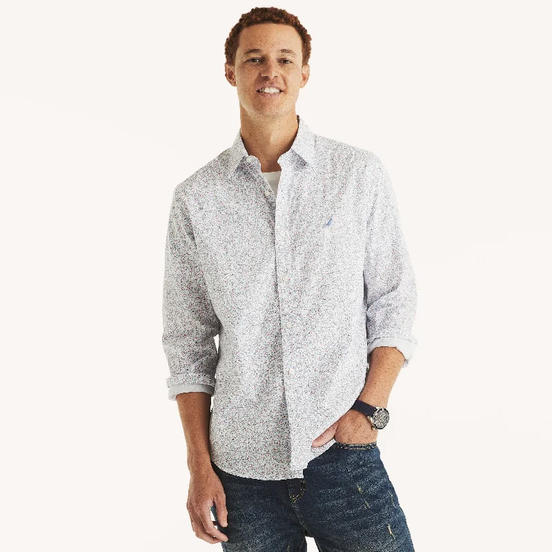Men's Golf Shirts for On-Course StyleNautica Mens Wrinkle-Resistant Printed Wear To Work Shirt Men's Golf Shirts for On-Course StyleNautica Mens Wrinkle-Resistant Printed Wear To Work Shirt