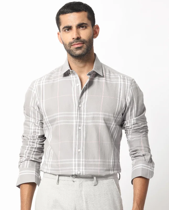 Men's Big and Tall Shirts for Added ComfortRare Rabbit Men's Garet Grey Cotton Fabric Full Sleeves Checks Shirt Men's Big and Tall Shirts for Added ComfortRare Rabbit Men's Garet Grey Cotton Fabric Full Sleeves Checks Shirt