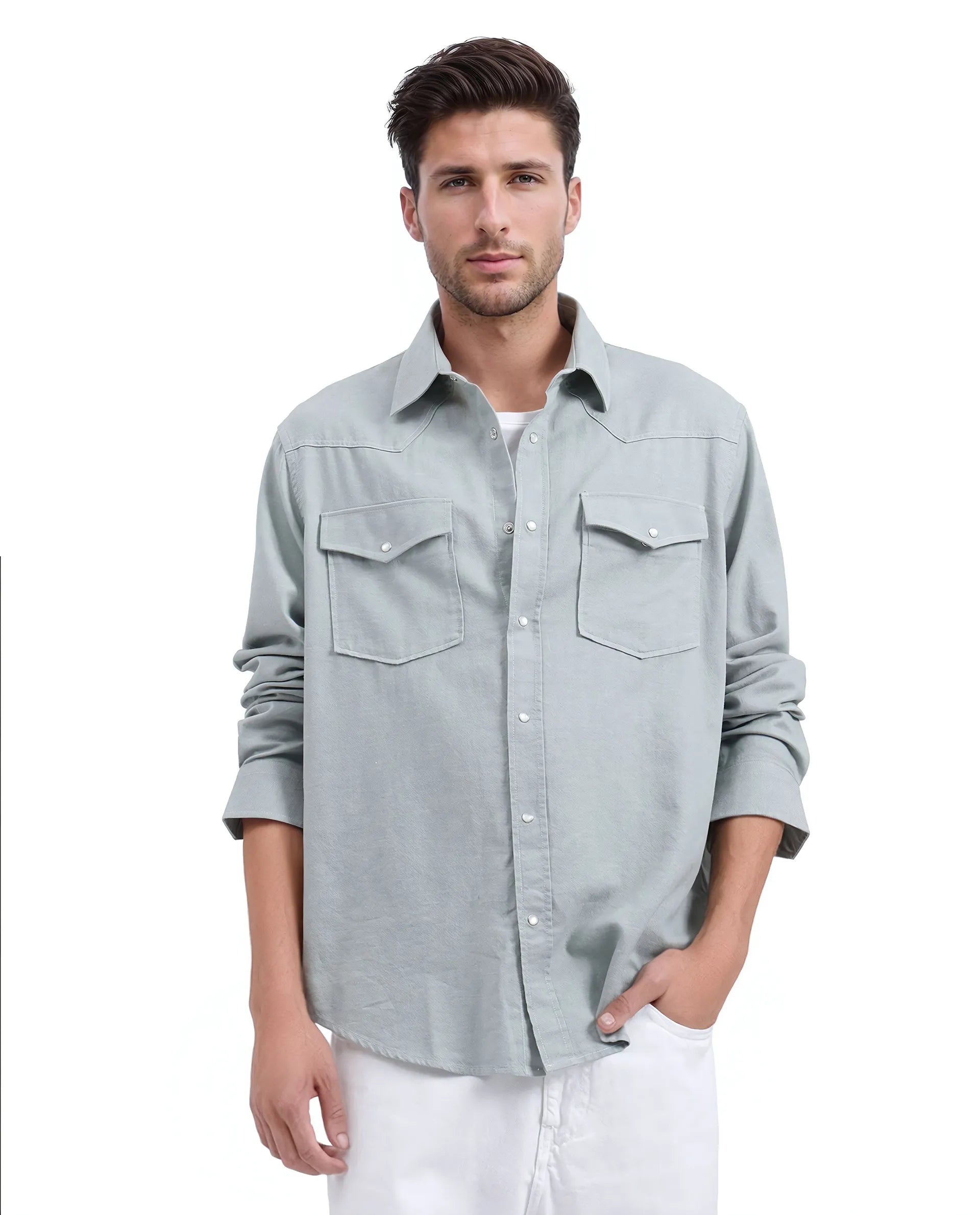 Men's Travel Shirts for Easy PackingRare Rabbit Men Haxlr Green Full Sleeve Collared Neck Button Closure Plain Shirt Men's Travel Shirts for Easy PackingRare Rabbit Men Haxlr Green Full Sleeve Collared Neck Button Closure Plain Shirt