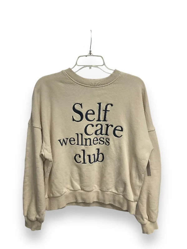 Luxurious Men's Cashmere HoodiesSweatshirt Crewneck By H&m In Cream, Size: M