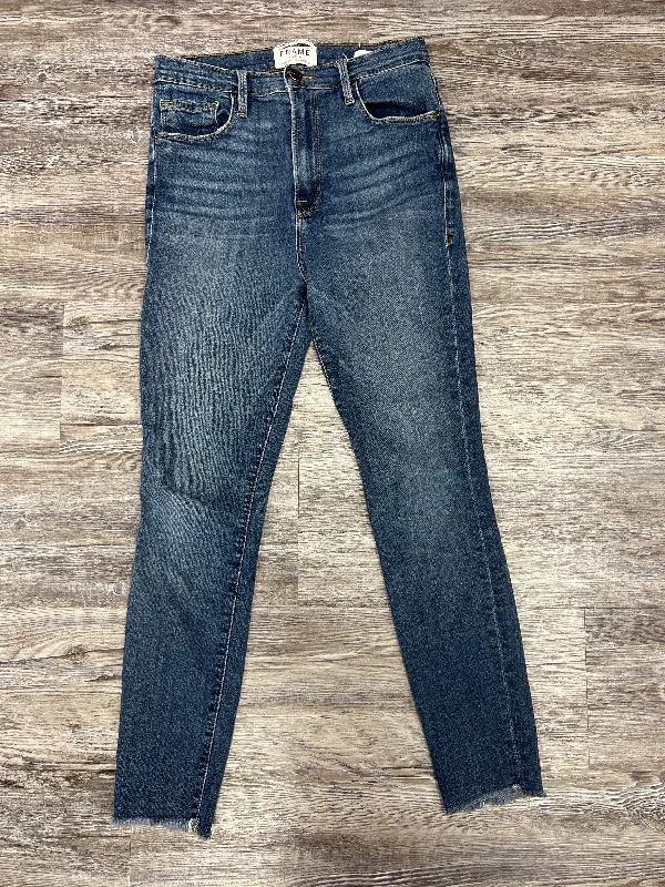 Men's Jeans with Stretch FabricBlue Denim Jeans Designer Frame, Size 2