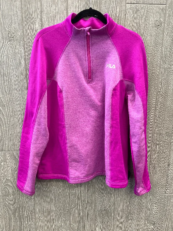 Weather-Ready Men's HoodiesAthletic Sweatshirt Collar By Fila In Purple, Size: Xl