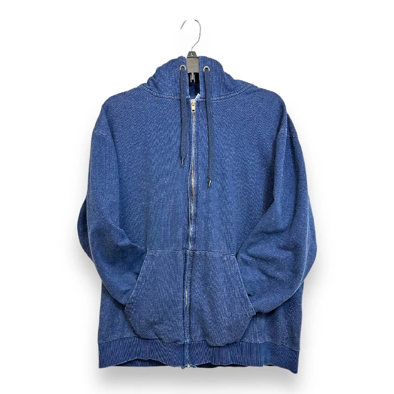 Men's Hoodies for WorkoutSweatshirt Hoodie By Clothes Mentor In Blue, Size: L