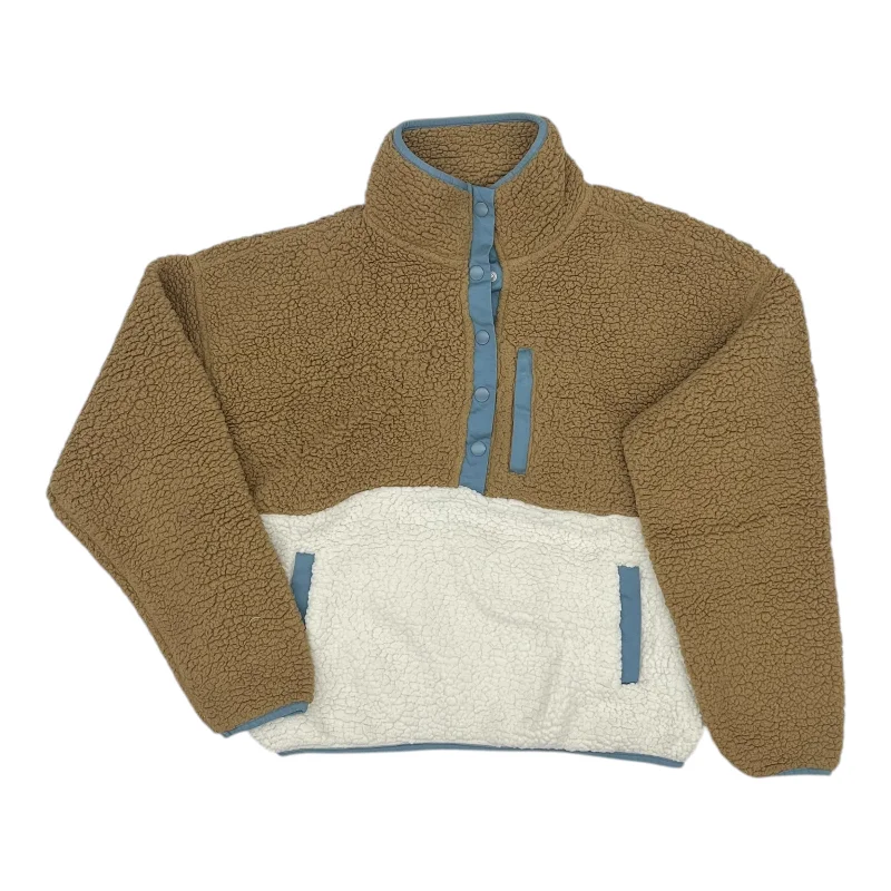 Men's Hoodies with Security PocketsSweatshirt Collar By Mi Ami In Tan & White, Size:L Men's Hoodies with Security PocketsSweatshirt Collar By Mi Ami In Tan & White, Size:L