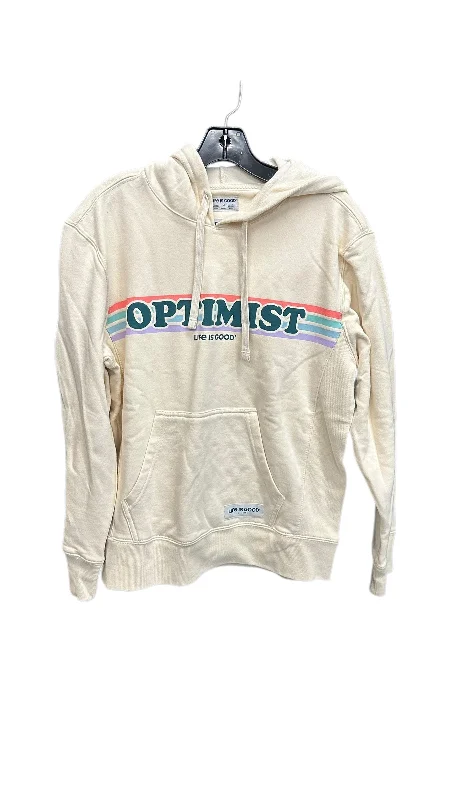 Essential Men's Sports HoodiesSweatshirt Hoodie By Life Is Good In Cream, Size: M