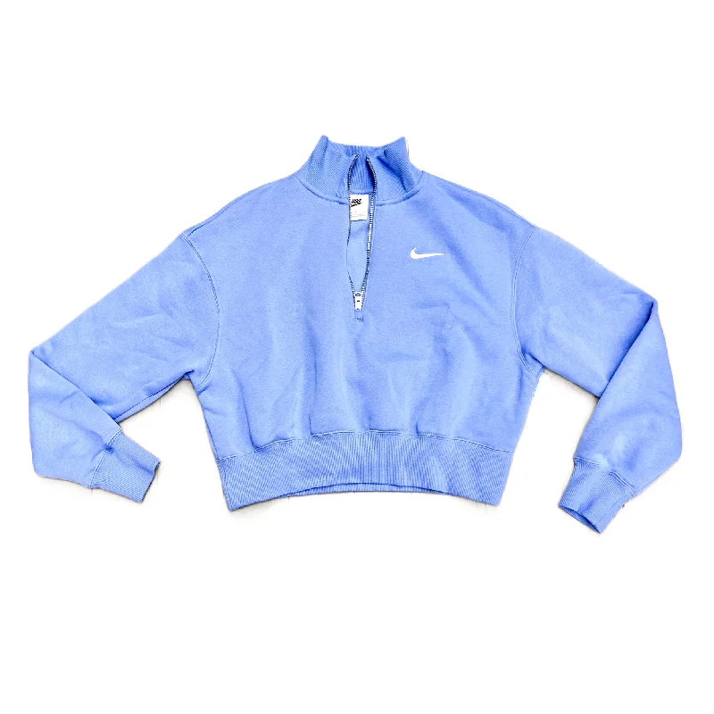 Designer Men's Hoodie JacketsSweatshirt Collar By Nike In Blue, Size: S