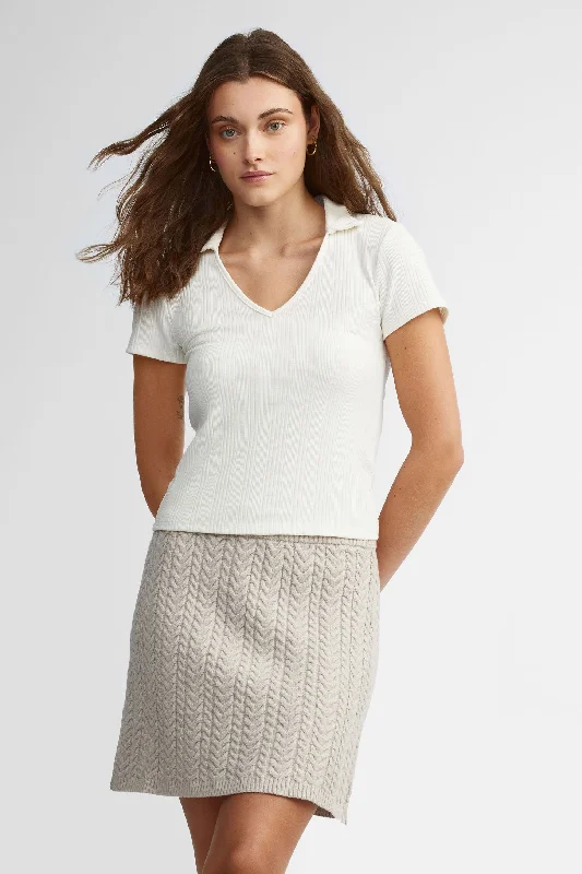 Layered Men's VestsPolo col en V côtelé - Femme