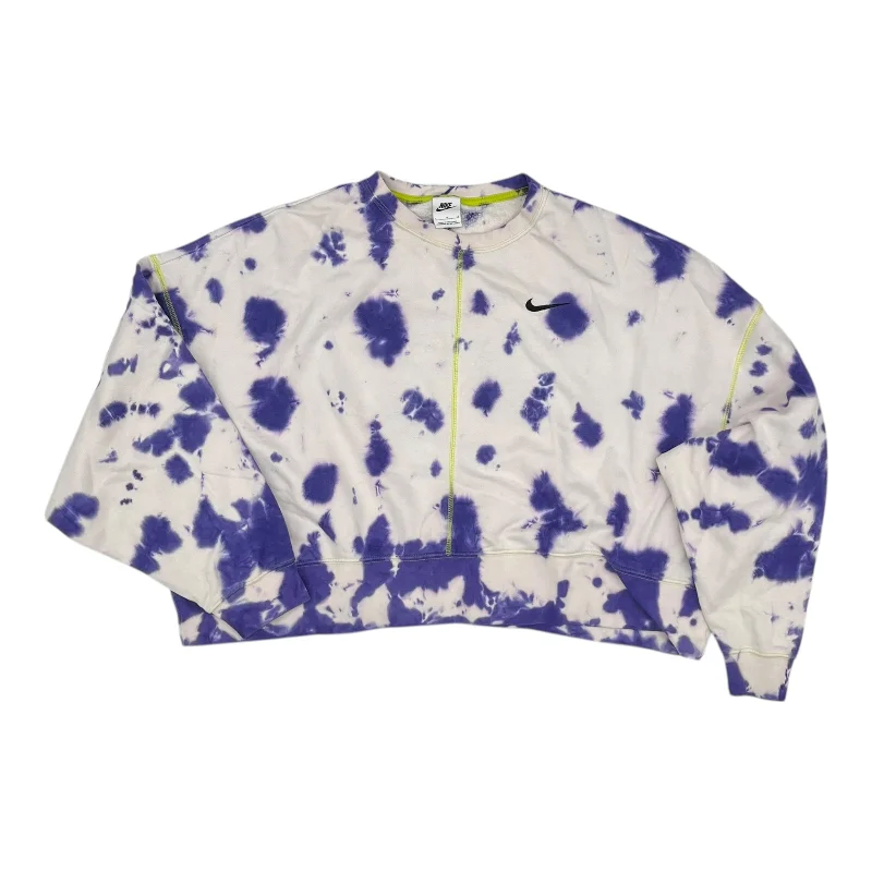 Men's Hoodies with Pass-Through PocketsAthletic Sweatshirt Crewneck By Nike Apparel In Purple & White, Size:L Men's Hoodies with Pass-Through PocketsAthletic Sweatshirt Crewneck By Nike Apparel In Purple & White, Size:L