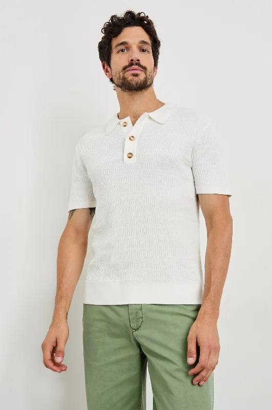 Men's Shirts with High NecksNATHAN POLO SHIRT - WHITE