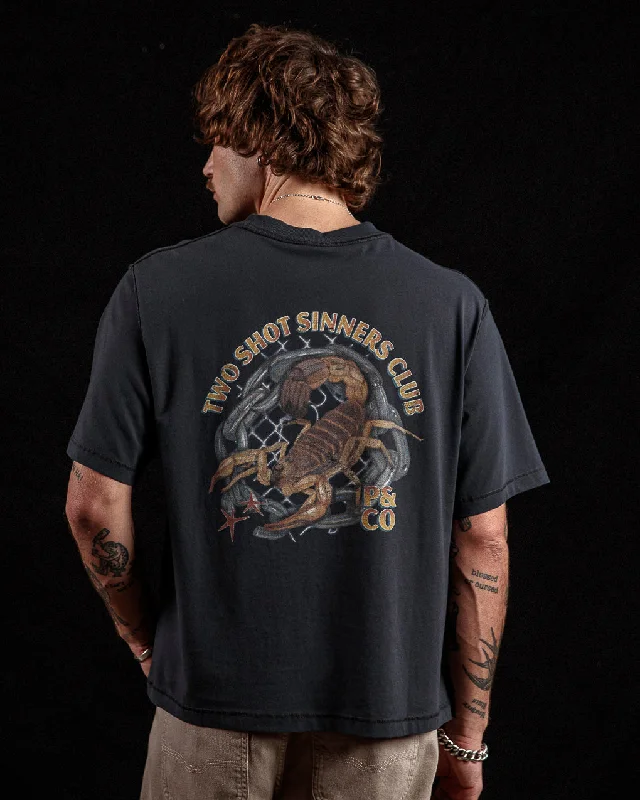 Men's Shirts with Full PlacketsSinners Club Boxy T-Shirt - Heavy Washed Back