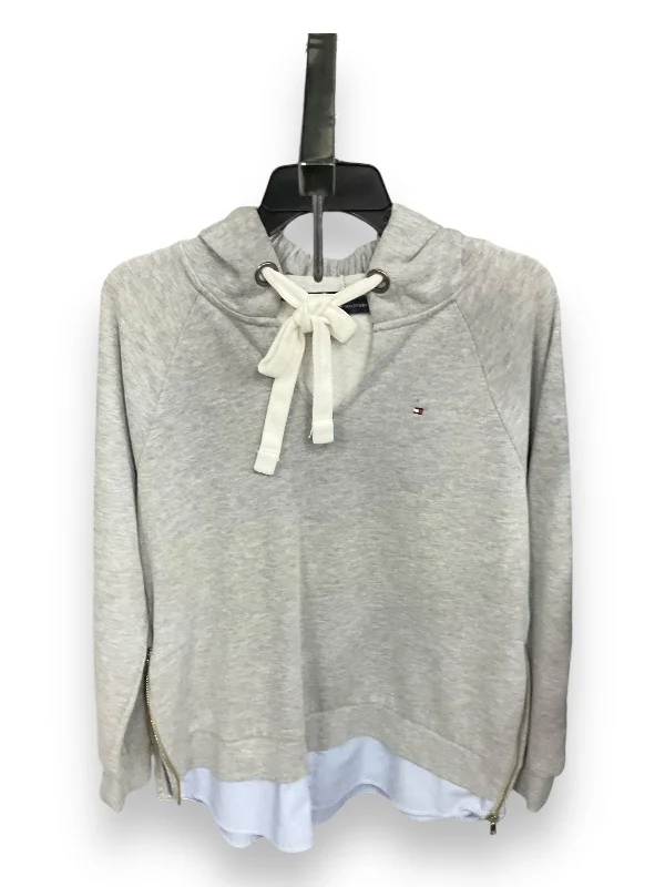 Practical Men's Water-Resistant HoodiesSweatshirt Hoodie By Tommy Hilfiger In Grey, Size: M