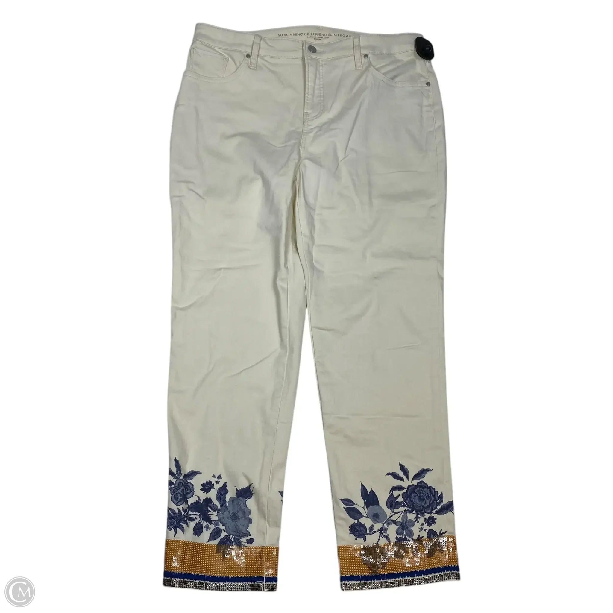 Sustainable Men's JeansJeans Straight By Chicos In Cream Denim, Size: 12