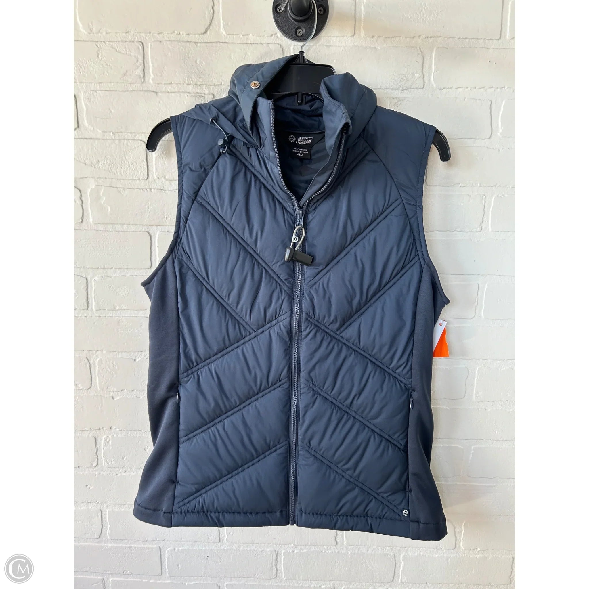 Men's Coats with Wind-Resistant FabricVest Puffer & Quilted By Mondetta In Blue, Size: M