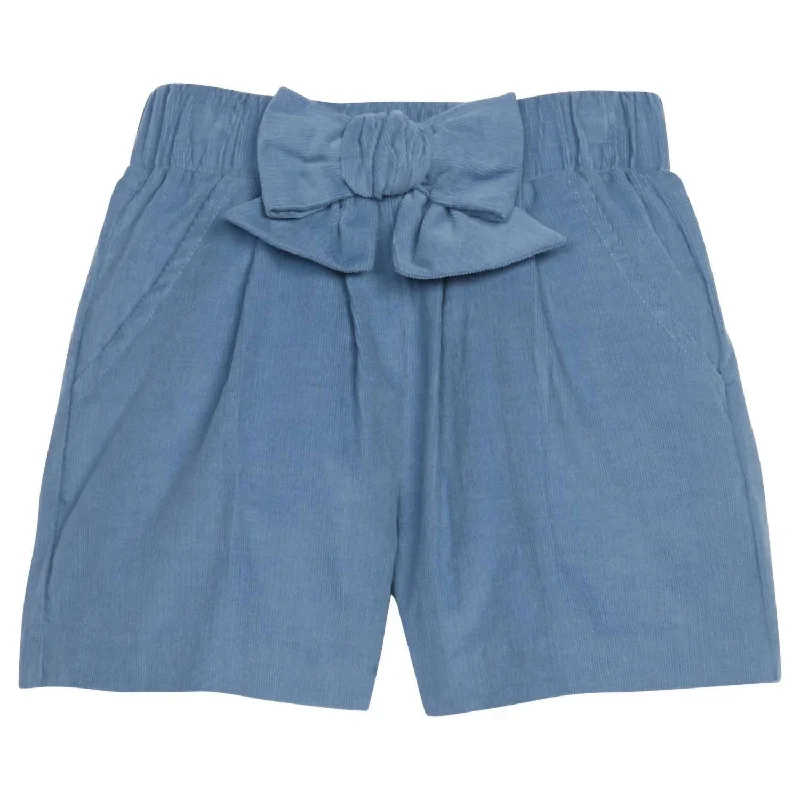 Trendy Men's Beach ShortsBow Shorts In Stormy Blue Corduroy