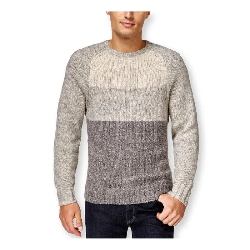Classic Men's Wool SweatersClub Room Mens Colorblock Crew-Neck Knit Sweater