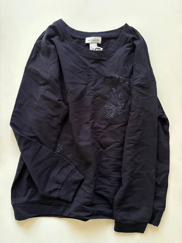 Men's Hoodies with InsulationSweatshirt Crewneck By Liz Claiborne In Blue, Size: L