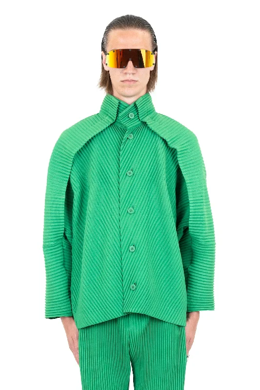 Modern Men's Field JacketsHomme Plissé MC July 23 Button Down in Emerald