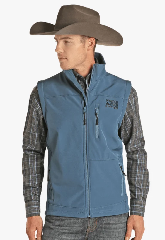 Men's Coats with Patchwork DesignsPowder River Mens Softshell Vest