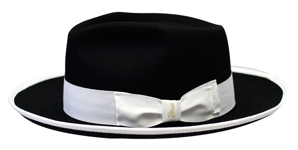 Novelty Trucker HatsBlack and White Bruno Capelo Men's Hats Night Hawk Collection Wool Felt Fedora Novelty Trucker HatsBlack and White Bruno Capelo Men's Hats Night Hawk Collection Wool Felt Fedora