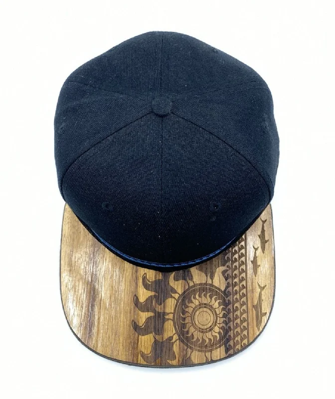 High-Quality BeaniesTribal Wave/Sunshark Koa Wood Hat