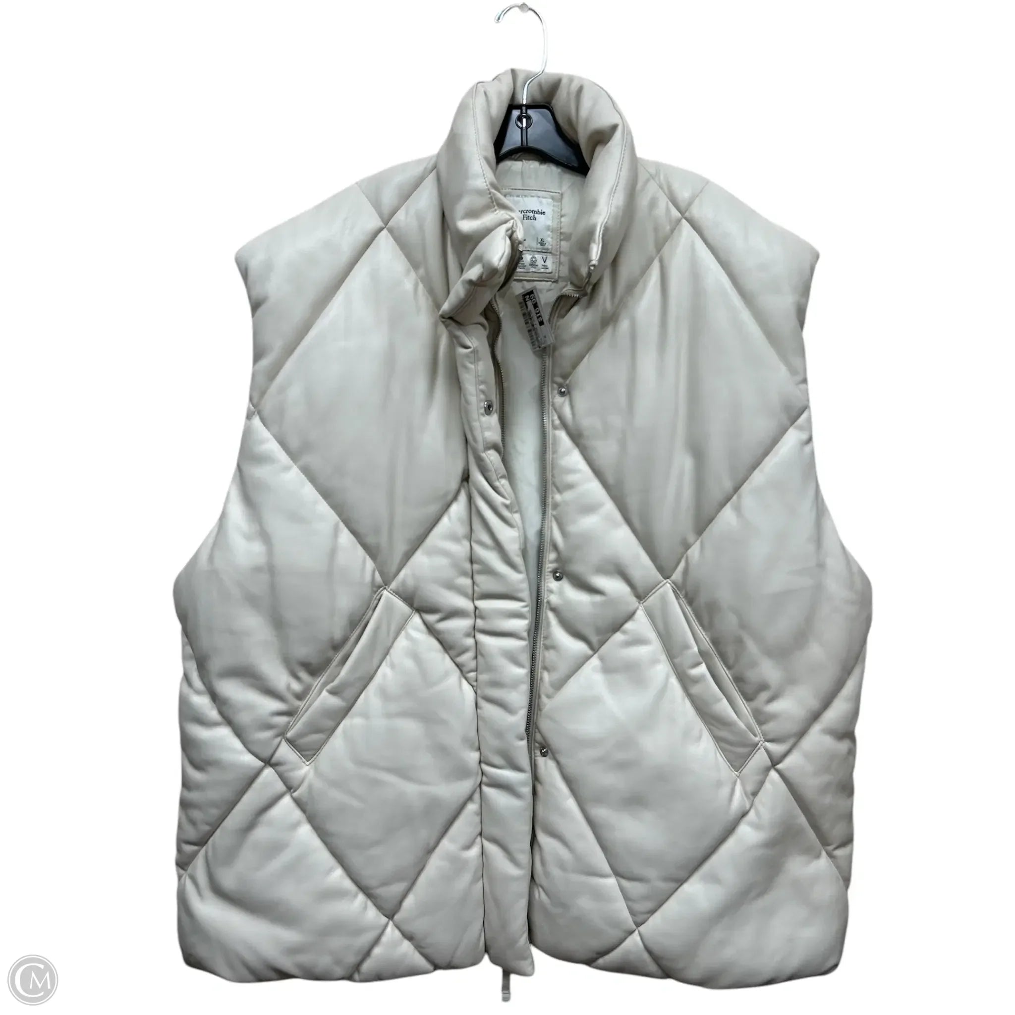 Elegant Men's Wool CoatsVest Puffer & Quilted By Abercrombie And Fitch In White, Size: Xl Elegant Men's Wool CoatsVest Puffer & Quilted By Abercrombie And Fitch In White, Size: Xl
