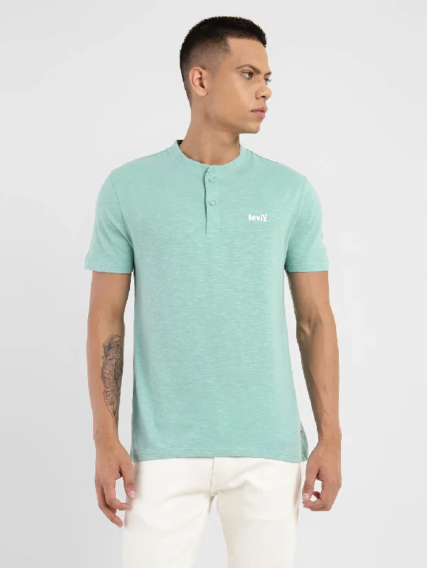 Men's Shirts with Adjustable CuffsMen's Solid Henley Neck T-shirt