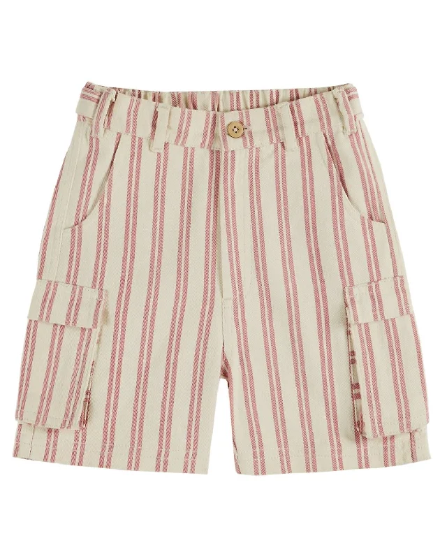High-Performance Men's Athletic ShortsBoy's Stripe Cargo Shorts In Pink