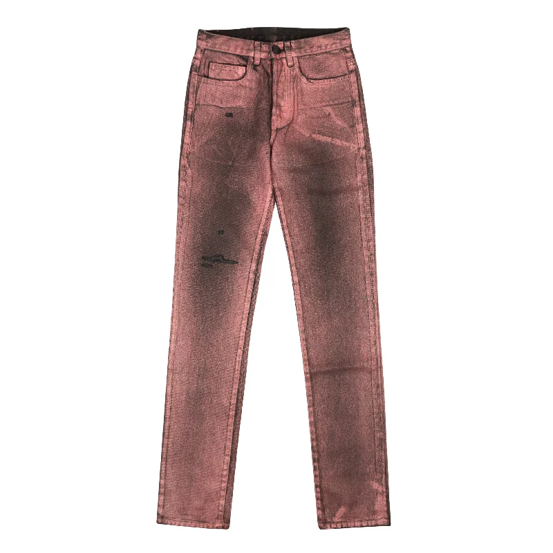 Modern Ripped and Distressed Men's JeansSp5Der Wash Jeans - Metallic